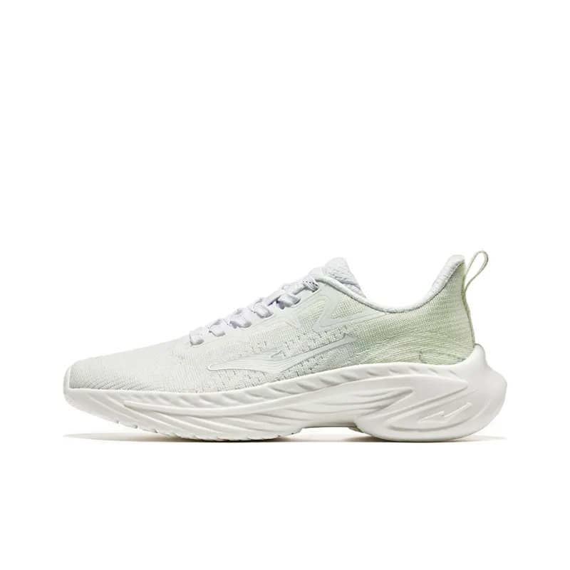 Erke Slip Resistant And Breathable Low Top Sprint Running Shoes Women's White Green-0