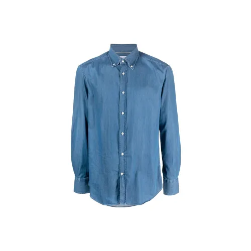 Brunello Cucinelli Shirts Men Blue