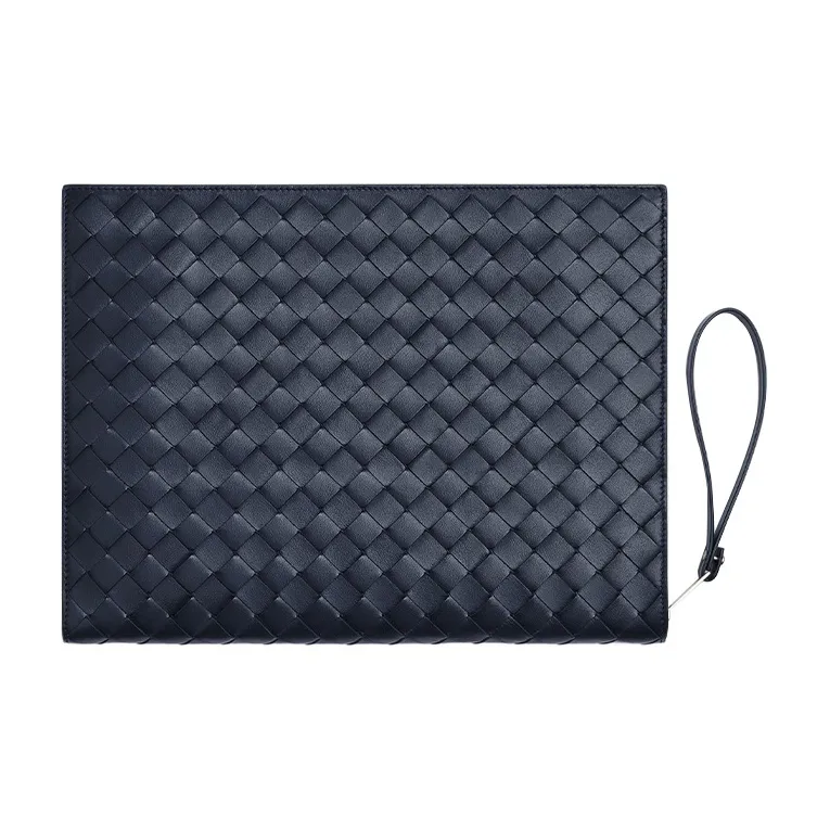 Bottega Veneta Cow Leather Briefcase Storage Bag Medium Size Men's Space Blue-1