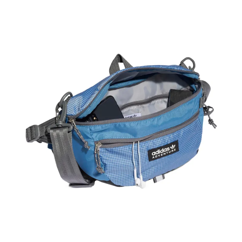 Adidas Originals Recycled Material One Shoulder Crossbody Fanny Pack Large Size Unisex Haze Blue-3