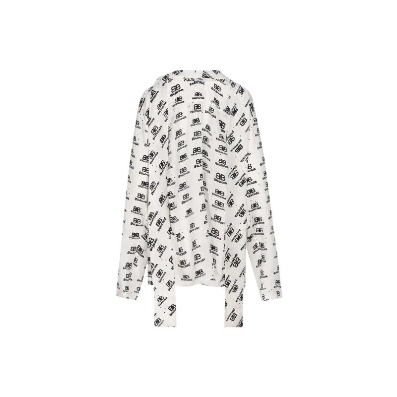 Balenciaga Logo print Silk Blouse-1