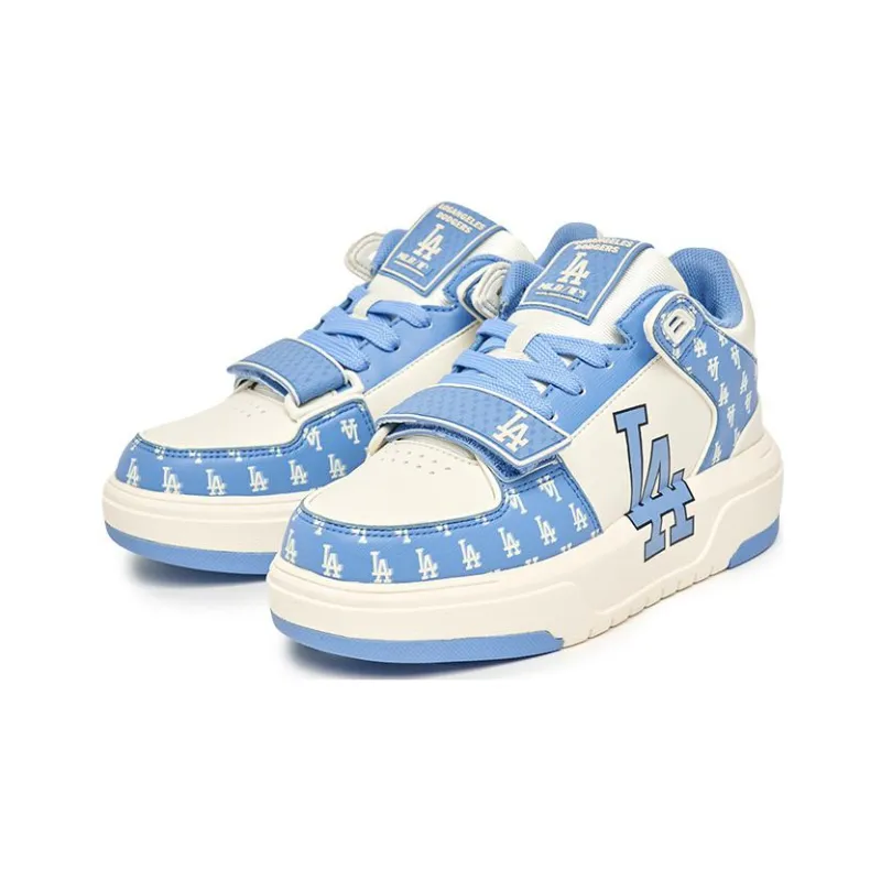 MLB Chunky Liner Basic Anti Slip Wear Resistant Mid Top Skateboard Shoes Unisex Blue White-2