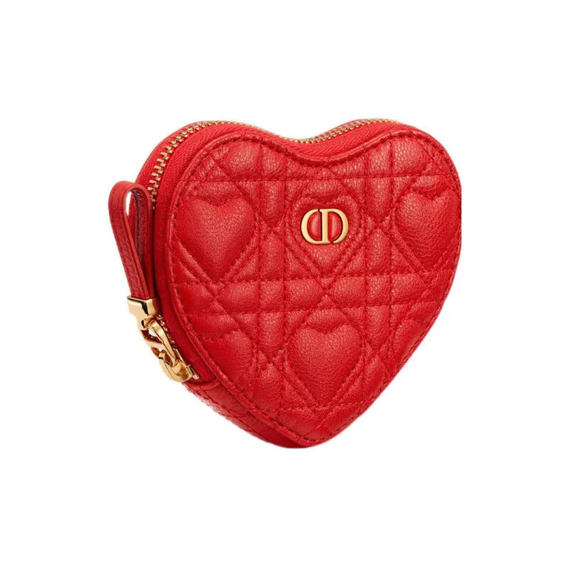 DIOR Caro Calfskin Handheld Shoulder Bag Crossbody Bag Women's Red-1