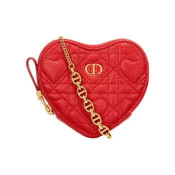 DIOR Caro Calfskin Handheld Shoulder Bag Crossbody Bag Women's Red