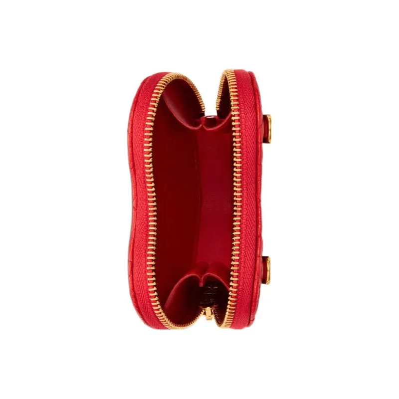 DIOR Caro Calfskin Handheld Shoulder Bag Crossbody Bag Women's Red-3