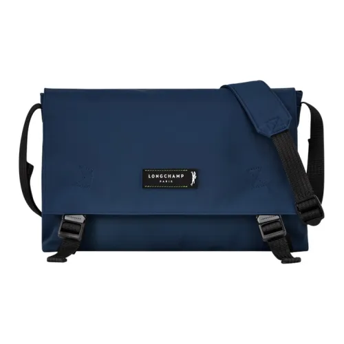 LONGCHAMP Le Pliage Energy Canvas With Leather One Shoulder Canvas Bag Crossbody Bags Medium Size Women's Navy