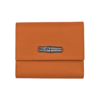 LONGCHAMP Roseau Essential Cow Leather Wallet Women's Orange