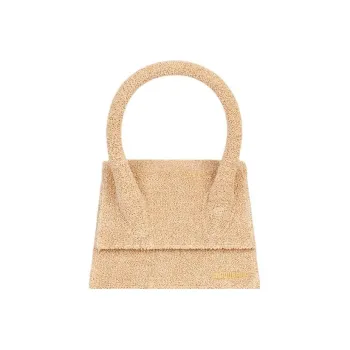 Jacquemus LE GRAND CHIQUITO Cotton Shoulder Bag Crossbody Bag Handbag Large Size Women's Beige
