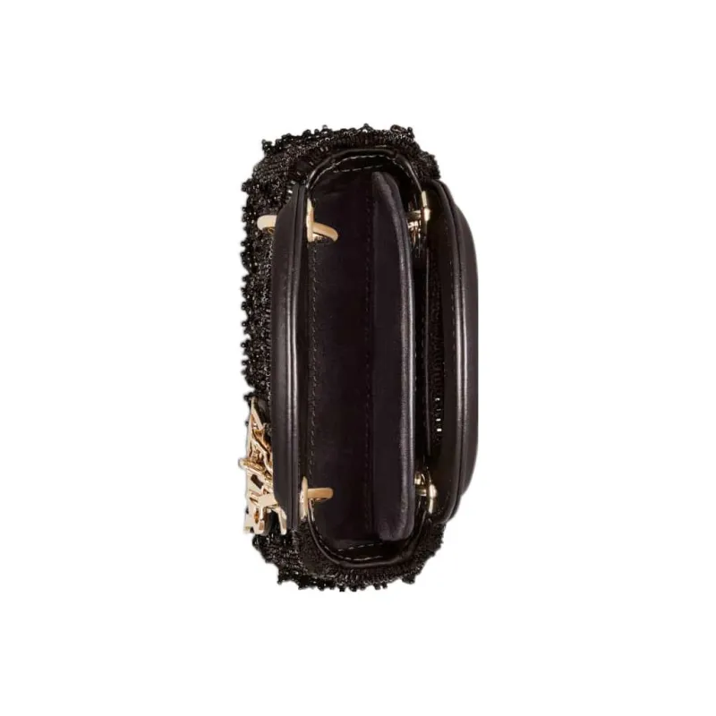 DIOR Lady Dior Satin Beaded Embroidery Daisie Bag Shoulder Bag Crossbody Bag Handbag Extra Mini Women's Black-3