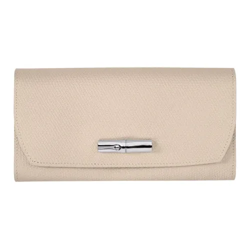 LONGCHAMP Roseau Cow Leather Wallet Women's Beige