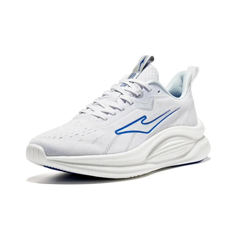 Erke Yuqing Cushioning Wear-Resistant Low-Top Running Shoes Men's White Blue-2
