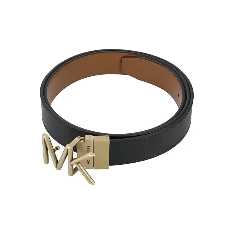 MICHAEL KORS Minimalist Casual Fashion Smooth Buckle Belt Men's Black Width 3.4cm-2