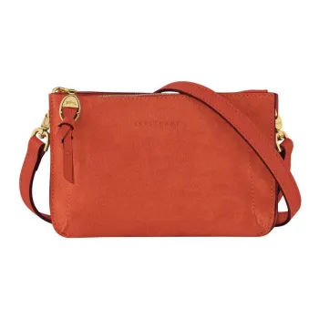LONGCHAMP Mailbo Velvet Calfskin Shoulder Bag Crossbody Bag Wallets Women's Orange