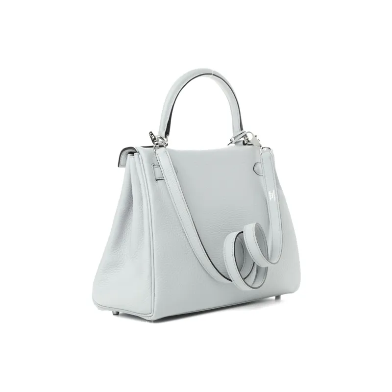 HERMES Kelly Taurillon Clemence Leather Kelly Bag Handbags Regular Women's 08 Pale Blue Holy Grail Blue-1