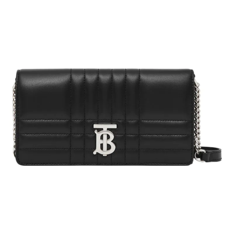 Burberry Lola Lola Bag Lambskin Shoulder Bag Crossbody Bag Chain Wallet Women's Black-0