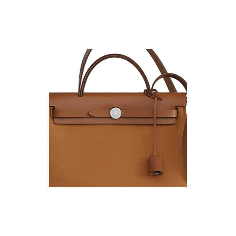 HERMES Herbag Zip Cow Leather Handbags Shoulder Bag Crossbody Bag Regular Unisex Brown Purple-4
