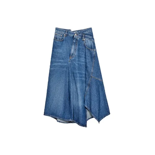 LOEWE Denim Long Skirts Women's Blue