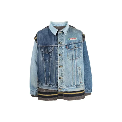 Needles Denim Jackets Men Blue