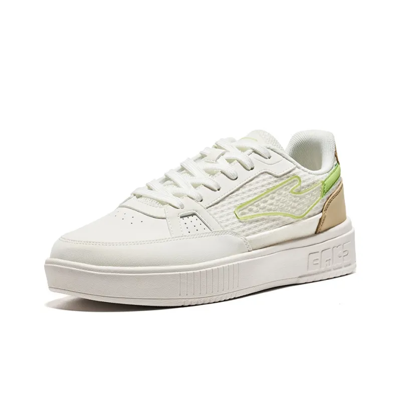 Erke Pinellia Ternata Skateboard Shoes Men Low Top Microcrystal White-2