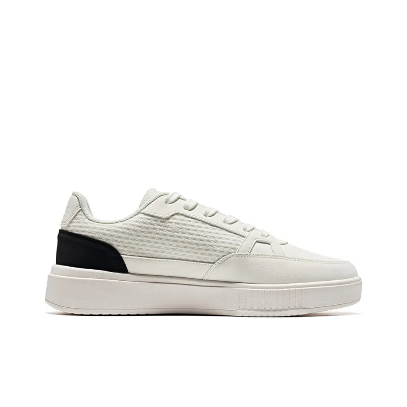 Erke Pinellia Ternata Skateboard Shoes Men Low Top White/Black-1