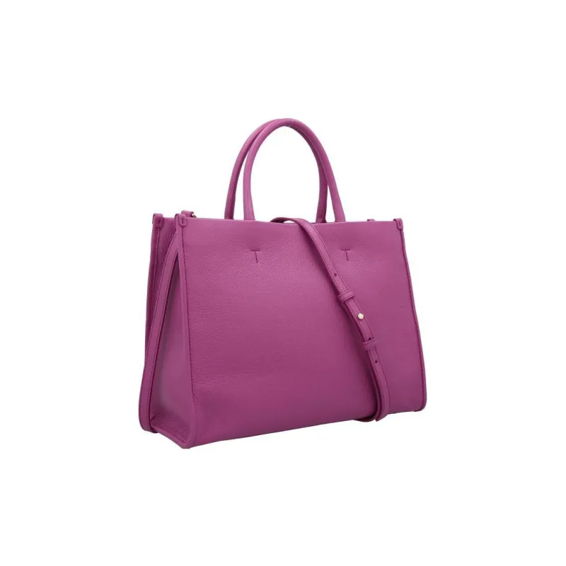 Furla Embossed Grain Leather Tote Bag Shopping Bag Shoulder Bag Crossbody Bag Handbag Medium Size Women's Purple-1
