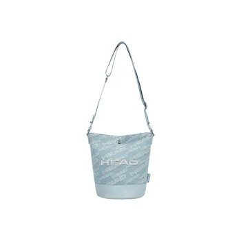 HEAD Cotton Bucket Bag, Crossbody, One Shoulder Handbag Medium Size Women's Light Blue/Ecru