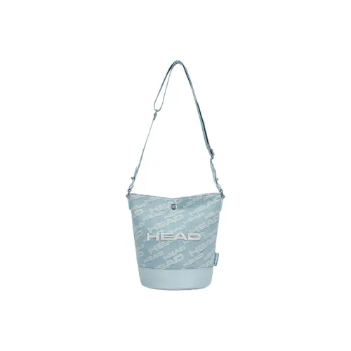 HEAD Cotton Bucket Bag, Crossbody, One Shoulder Handbag Medium Size Women's Light Blue/Ecru