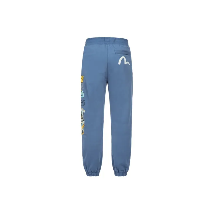 EVISU Knitted Sweatpants Men Dark Blue-1