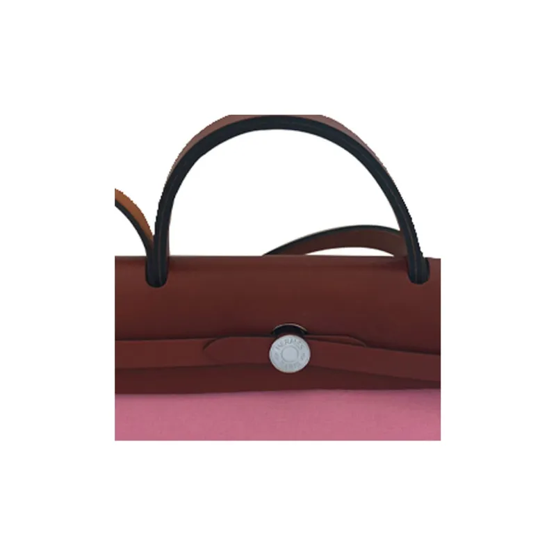 HERMES Herbag Zip Canvas Bag, Handbag, Shoulder Bag, Crossbody Bag Women's Pink-3