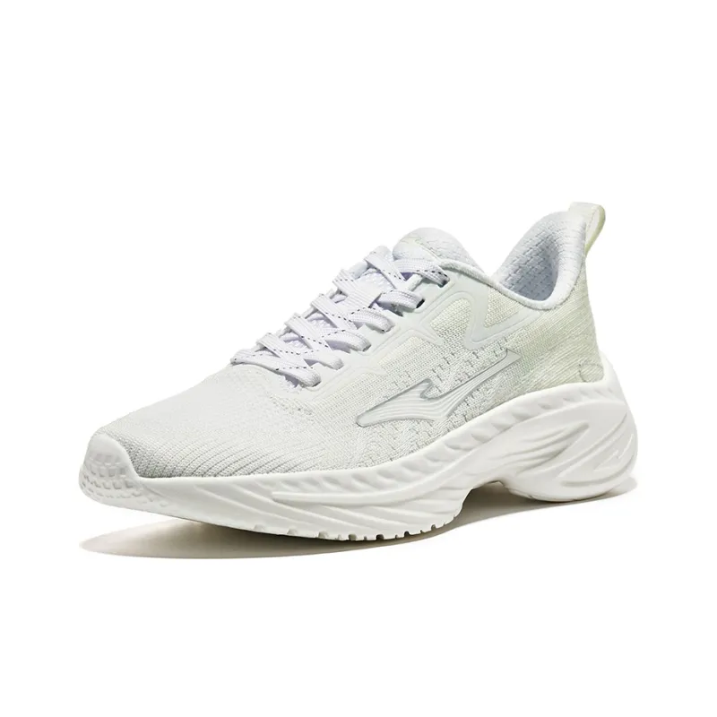 Erke Slip Resistant And Breathable Low Top Sprint Running Shoes Women's White Green-2