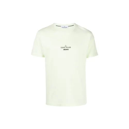 Short-sleeved t-shirt Straight cut Ribbed Round neck Visible stitching Printed logo
