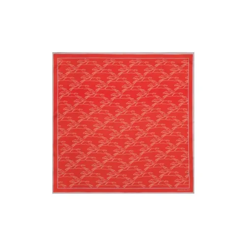 LONGCHAMP Silk Scarves Women's Red