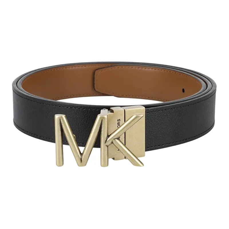 MICHAEL KORS Minimalist Casual Fashion Smooth Buckle Belt Men's Black Width 3.4cm-0