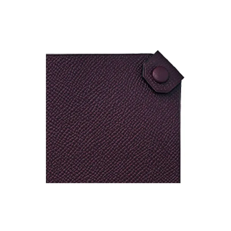 HERMES Tarmac Cow Leather Passport Wallet Women's Grape Purple-1