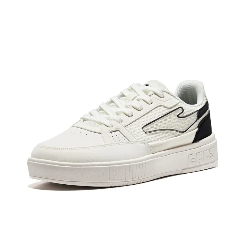 Erke Pinellia Ternata Skateboard Shoes Men Low Top White/Black-2
