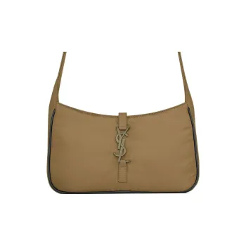 SAINT LAURENT LE5A7 Recycled Nylon Shoulder Bag Crossbody Bag Women's Gold Brown/Black
