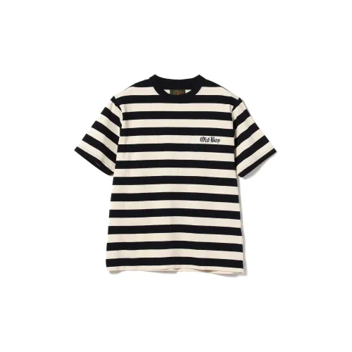 Beams T-Shirts Men Marine Blue With White Stripes