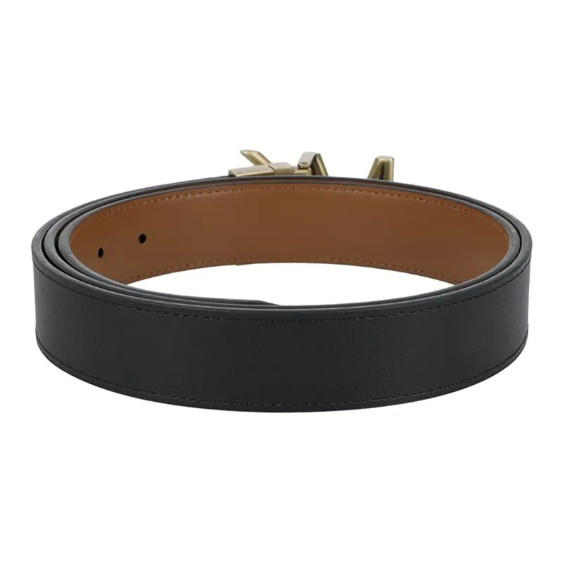 MICHAEL KORS Minimalist Casual Fashion Smooth Buckle Belt Men's Black Width 3.4cm-1