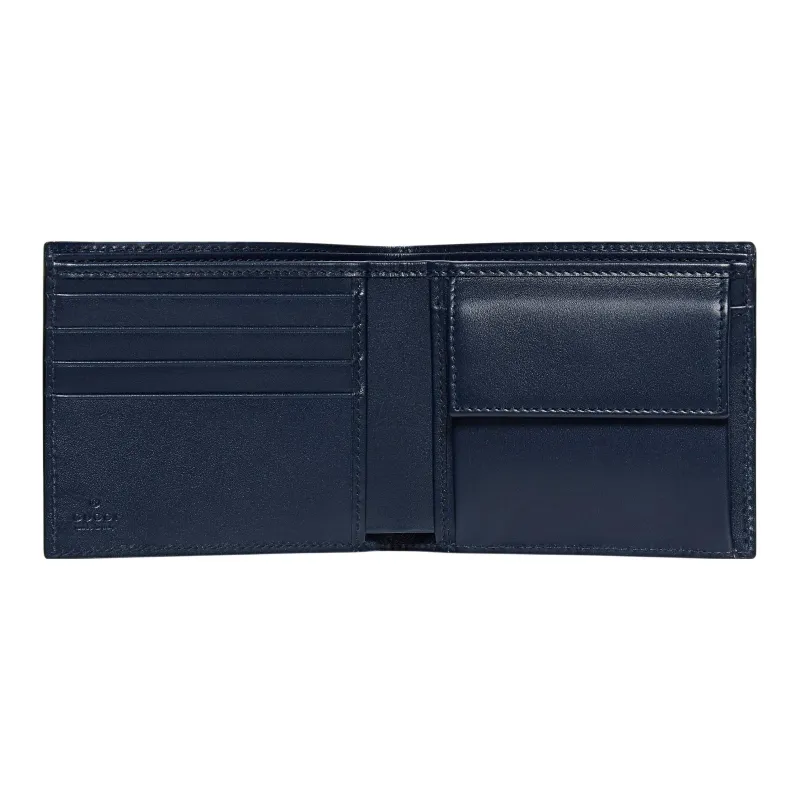 GUCCI Leather Wallet Men's Marine Blue-2