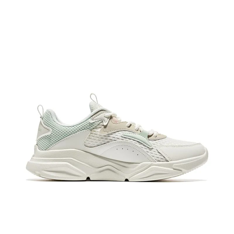 Erke Low Top Sports Casual Shoes Women's White Green-1