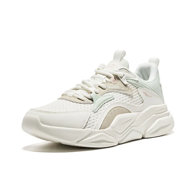 Erke Low Top Sports Casual Shoes Women's White Green-2