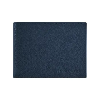 LONGCHAMP Le Foulonné Cow Leather Wallet Men's Blue