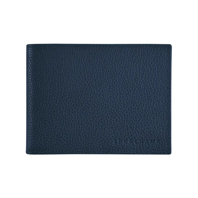 LONGCHAMP Le Foulonné Cow Leather Wallet Men's Blue-0