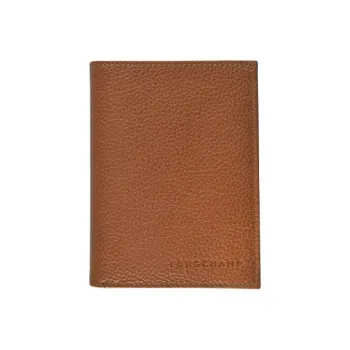 LONGCHAMP Le Foulonné Cow Leather Wallet Men's Brown
