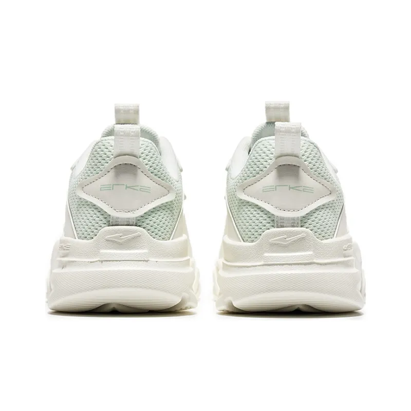 Erke Low Top Sports Casual Shoes Women's White Green-3