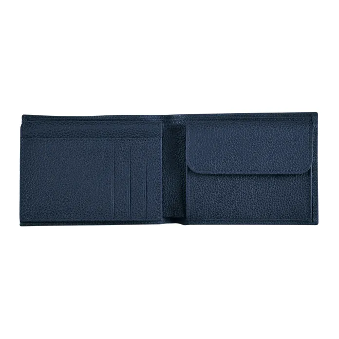 LONGCHAMP Le Foulonné Cow Leather Wallet Men's Blue-1