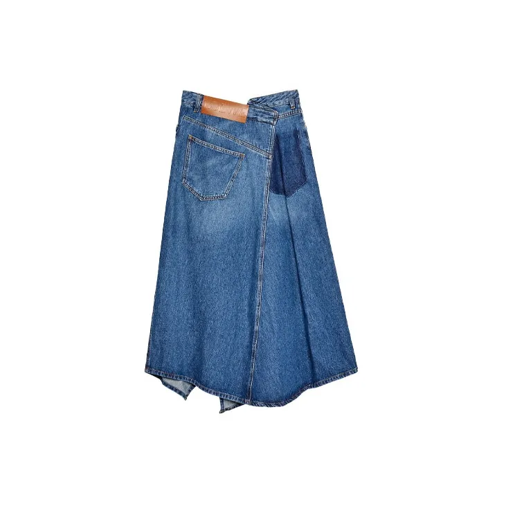 LOEWE Deconstructed Midi Denim Skirt Sporty Blue-1
