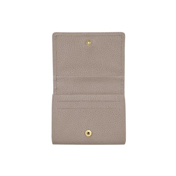 LONGCHAMP Le Foulonné Cow Leather Coin Purse Women's Gray-1