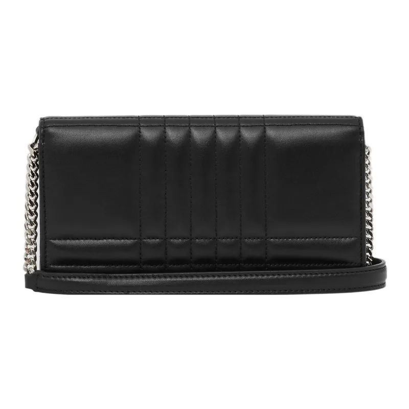 Burberry Lola Lola Bag Lambskin Shoulder Bag Crossbody Bag Chain Wallet Women's Black-3