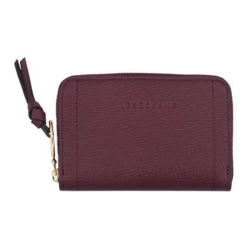 LONGCHAMP Mailbo Grained Cow Leather Wallet Women's Red